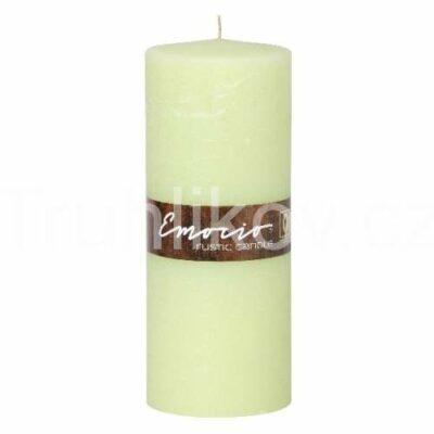 Válcová svíčka 20cm RUSTIC zelenožlutá Rustic