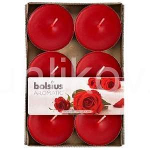 Čajová svíčka Maxi vonná BOLSIUS 6ks Velvet Rose Bolsius