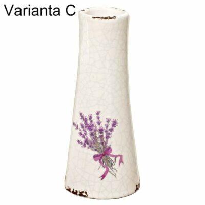 Váza kameninová LOVA dekor levandule 15cm mix tavrů C Boltze