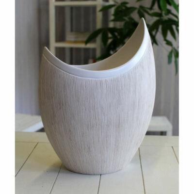 Váza ovál půlměsíc keramika krémová 39cm Goldbach