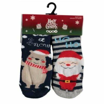 Ponožky dětské vánoční motiv pes/santa 2ks vel.56-68 Angro