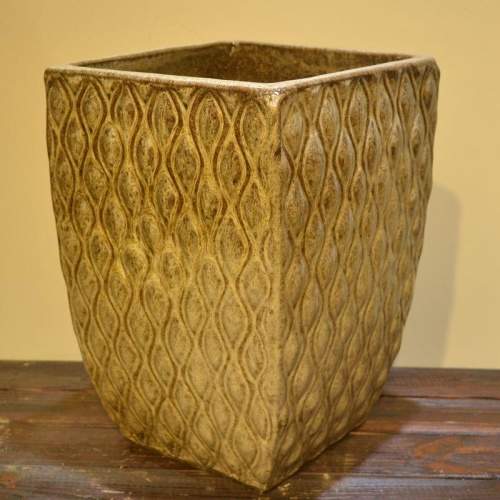 Květináč hranatý keramika glazovaný okrový 28x40cm Evergreen