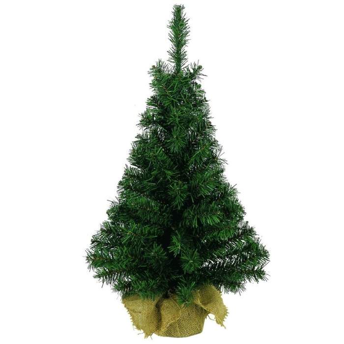 Stromek vánoční umělý mini v jutě 60cm zelený