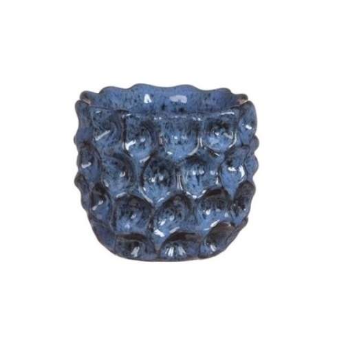 Obal kulatý DENTED keramika glazovaný modrá 11cm Ideas 4 seasons