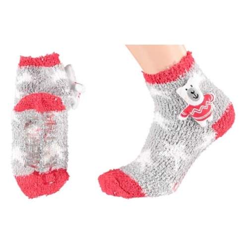 Ponožky dětské medvěd 3D vel.25-30 červeno-šedá Angro