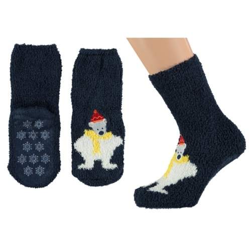 Ponožky dětské lední medvěd 3D vel.31-34 tmavě modrá Angro