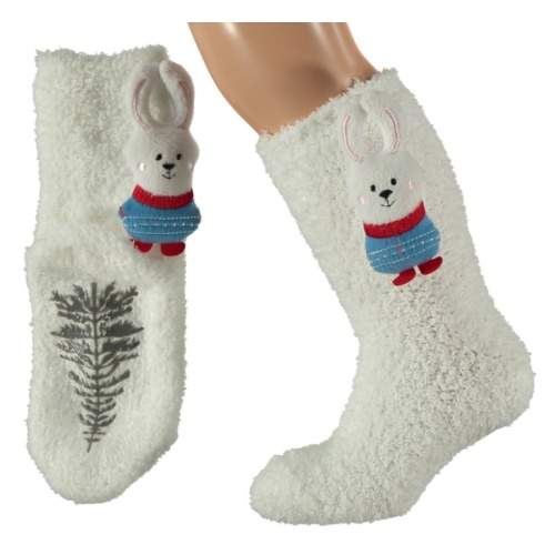 Ponožky dětské zajíc 3D vel.27-30 bílá Angro