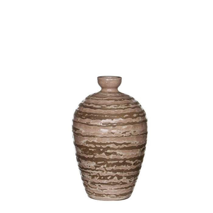 Keramická váza VESPER drápaná 18cm hnědá Edelman