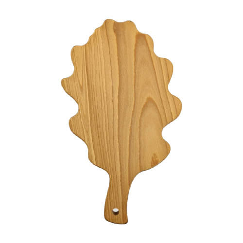 Prkénko kuchyňské tvar dubový list dřevo přírodní 35cm Amadea