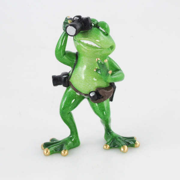 Žába fotograf polystone zelená 17cm Goldbach