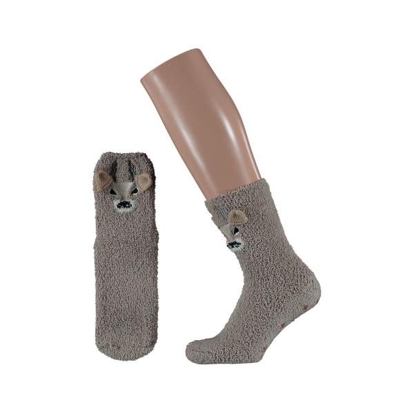 Ponožky dámské srnka 3D hnědá Angro