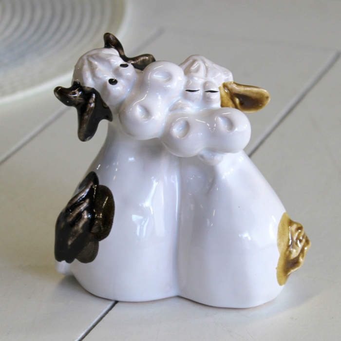 Kráva dvojice keramika 10cm Goldbach