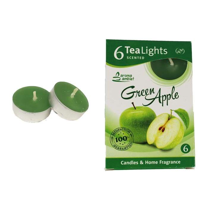 Svíčka čajová vonná Tea Lights 6ks Green Apple Morex