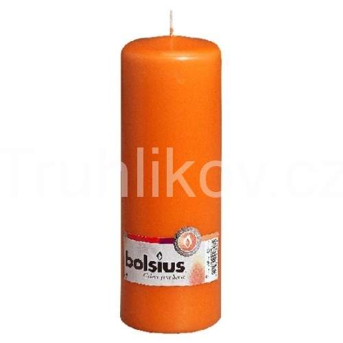 Válcová svíčka 20cm BOLSIUS oranžová Bolsius