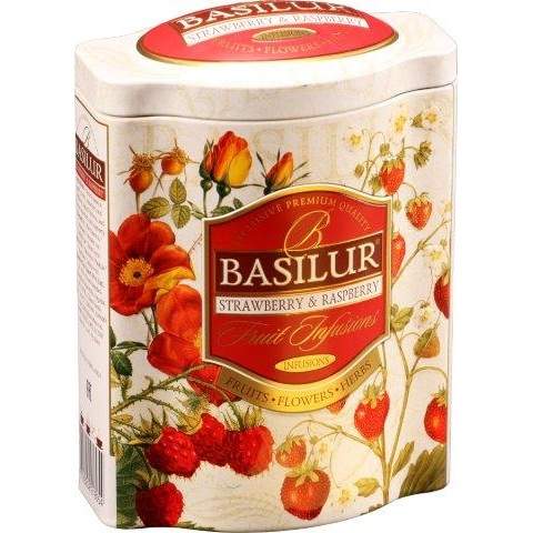Čaj Basilur Strawberry & Raspberry sypaný v dóze 100g Mix Tee