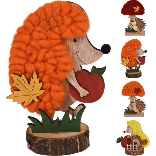 Dřevěná dekorace ježek - různé druhy 15cm Koopman