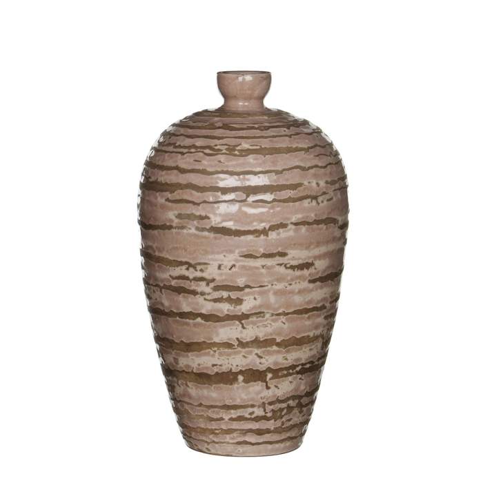 Váza keramická drápaná hnědá 22cm Edelman