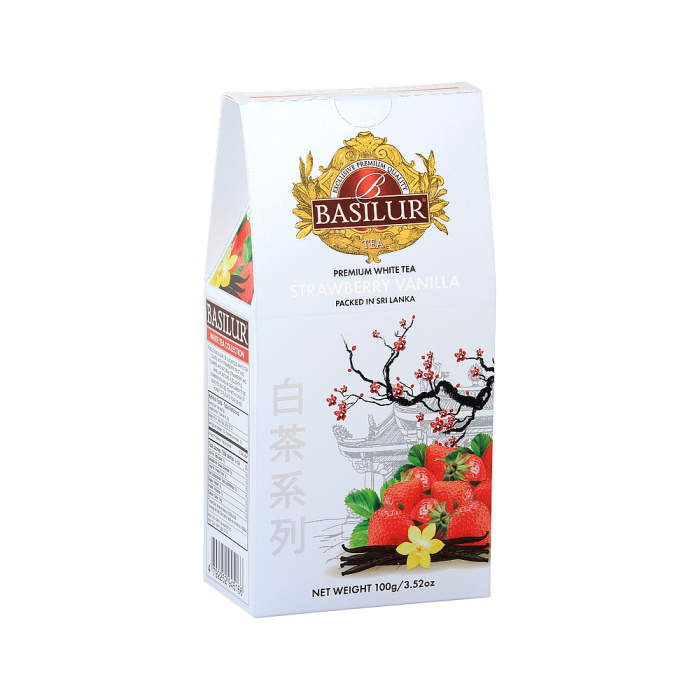 Čaj BasilurWhite Tea Strawberry Vanilla 100g Mix Tee
