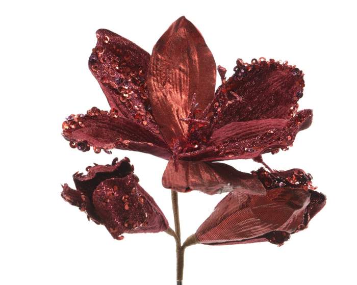 Amaryllis květ umělý na klipu vínový Kaemingk