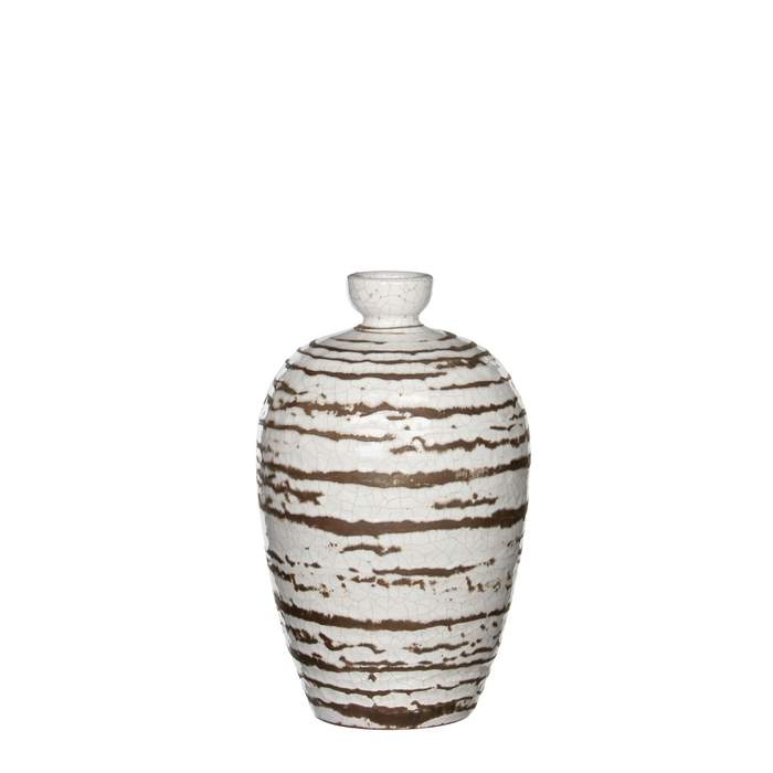 Keramická váza drápaná bílohnědá 18cm Edelman