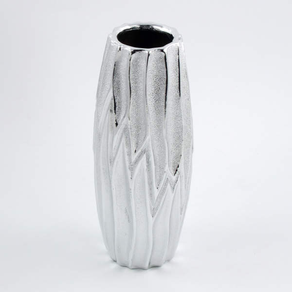 Váza válec keramika stříbrná 26cm Goldbach