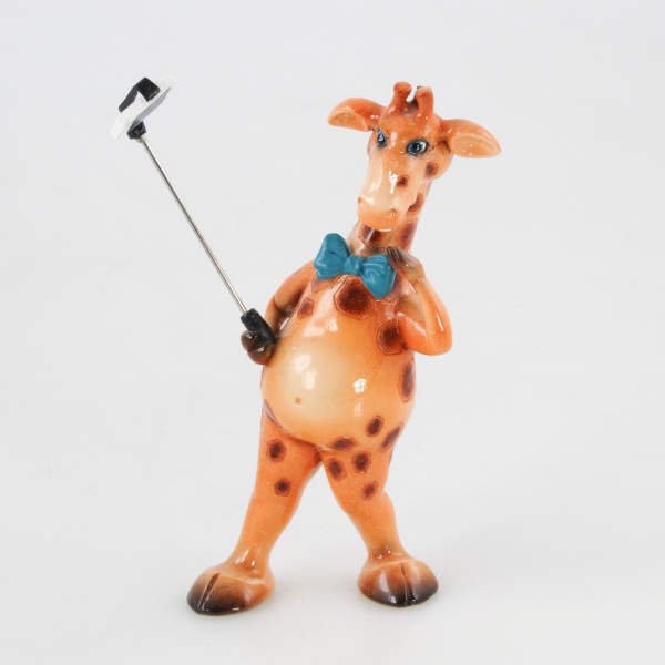 Žirafa selfie polystone hnědá 19cm Goldbach