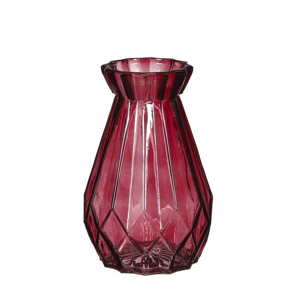 Váza sklo červená 15cm Edelman