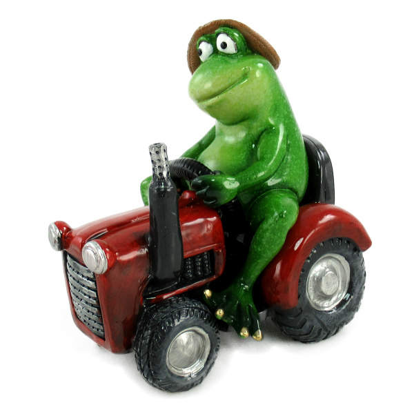 Žába na traktoru polystone zelená 15