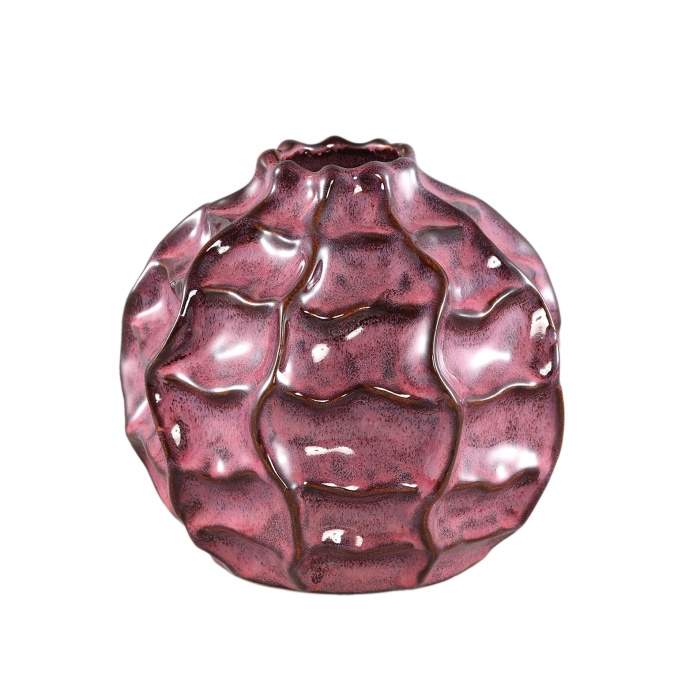 Váza koule s úzkým hrdlem keramická EVYS S červená 16cm PTMD Luxury Living