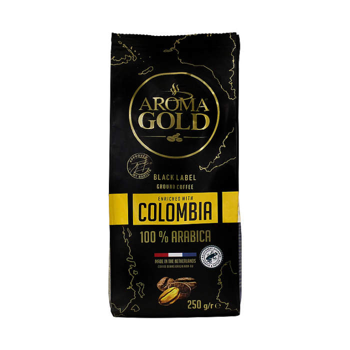 Káva AROMA GOLD Black Label Colombia mletá 250g Mix Tee