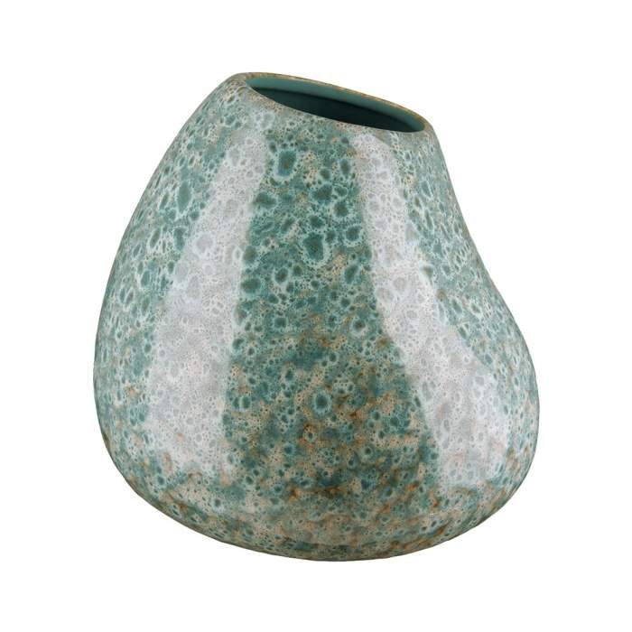 Váza kulatá keramická atyp ORGANIC tyrkysová 19x21cm Gilde handwerk