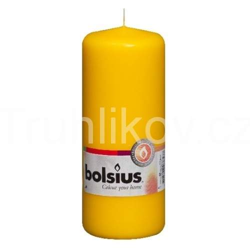 Válcová svíčka 15cm BOLSIUS žlutá Bolsius