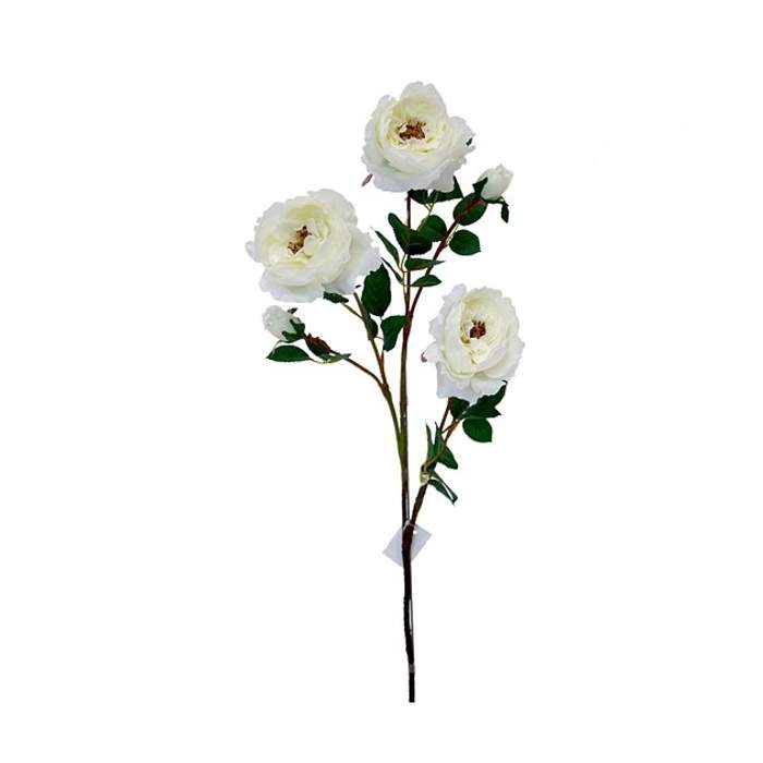 Růže anglická řezaná umělá 3 květy krémová 89cm Edelman