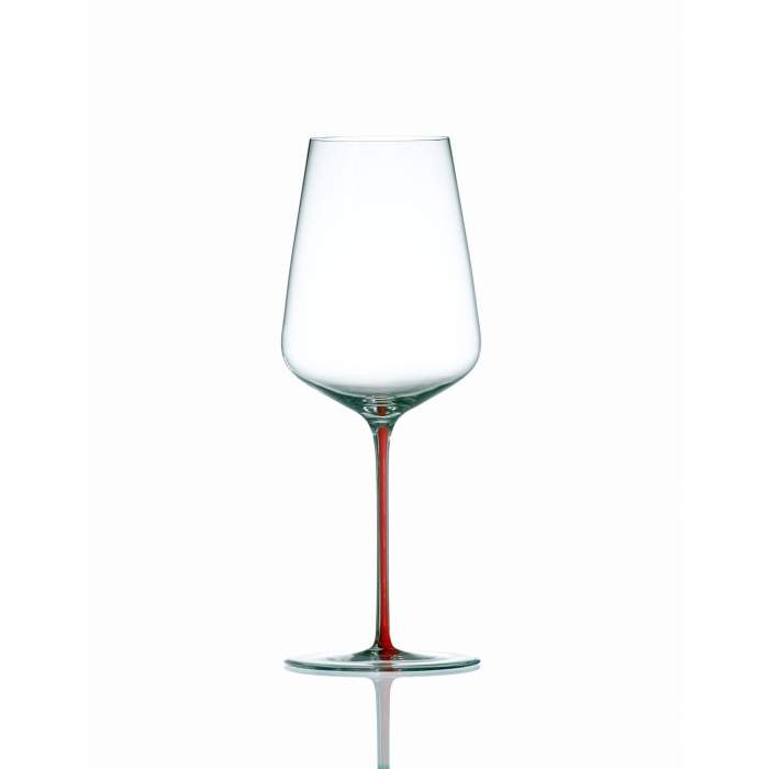 Sklenice na víno AURIGA skleněná s červenou stopkou 540ml Cerva Bohemia