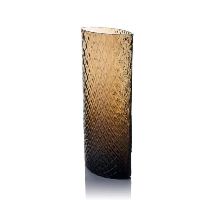 Váza skleněná LILIE kouřová 30cm AP crystal s.r.o.