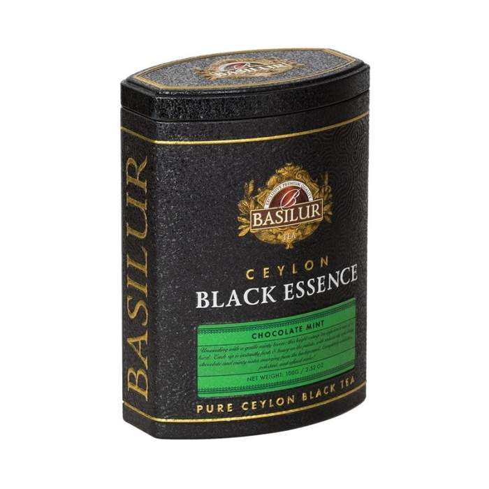 Čaj BASILUR Black Essence Chocolate Mint dóza 100g Mix Tee