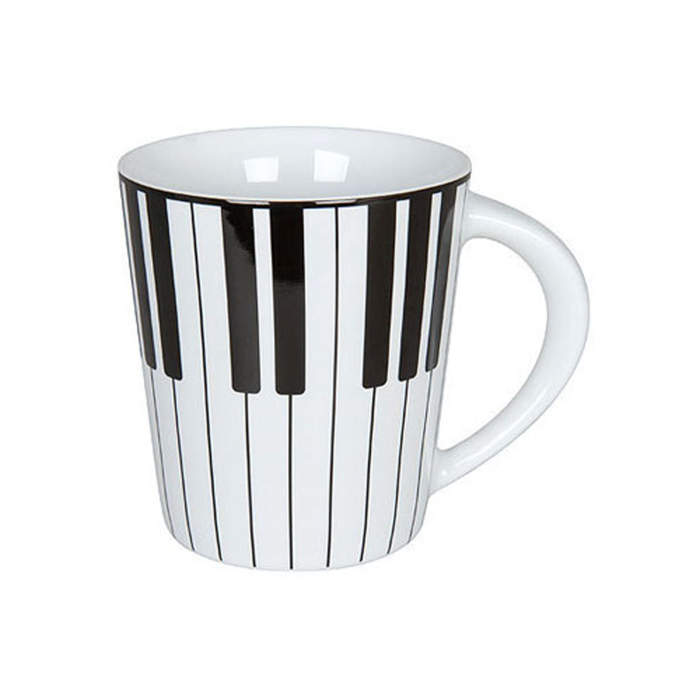 Hrnek porcelánový klaviatura piána bílo-černý 380ml Mug shop
