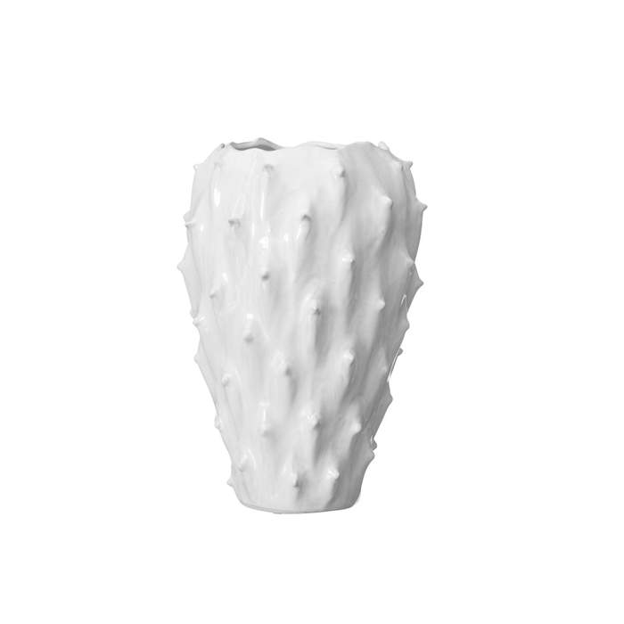 Váza kulatá atypická kameninová JACQUELINE bílá 28cm Wikholm Form AB