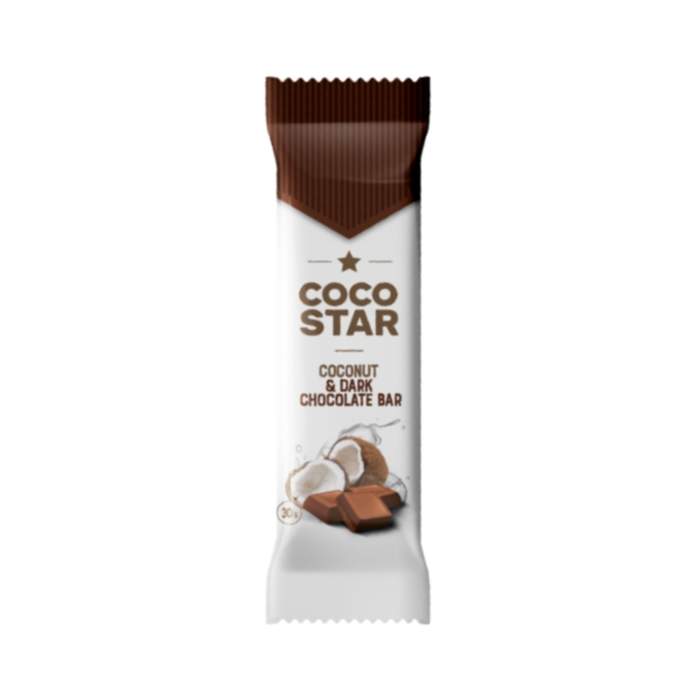 Tyčinka ovocná COCO STAR kokos a hořká čokoláda 30g Hořické trubičky