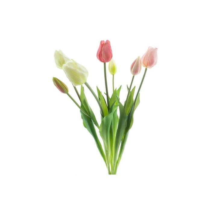 Tulipán SALLY svazek umělý krémovo-růžový 7ks Nova Nature