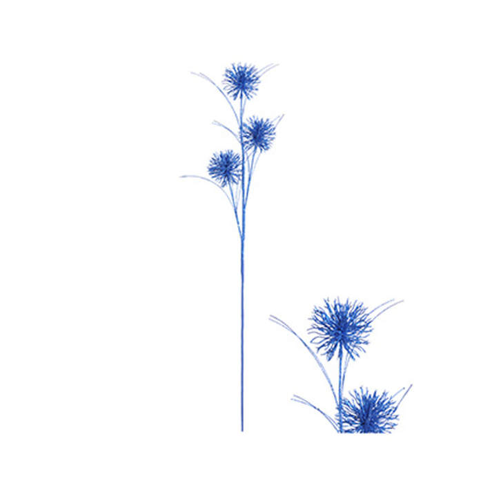 Tráva bodláky umělá s glitry modrá 78cm Hogewoning