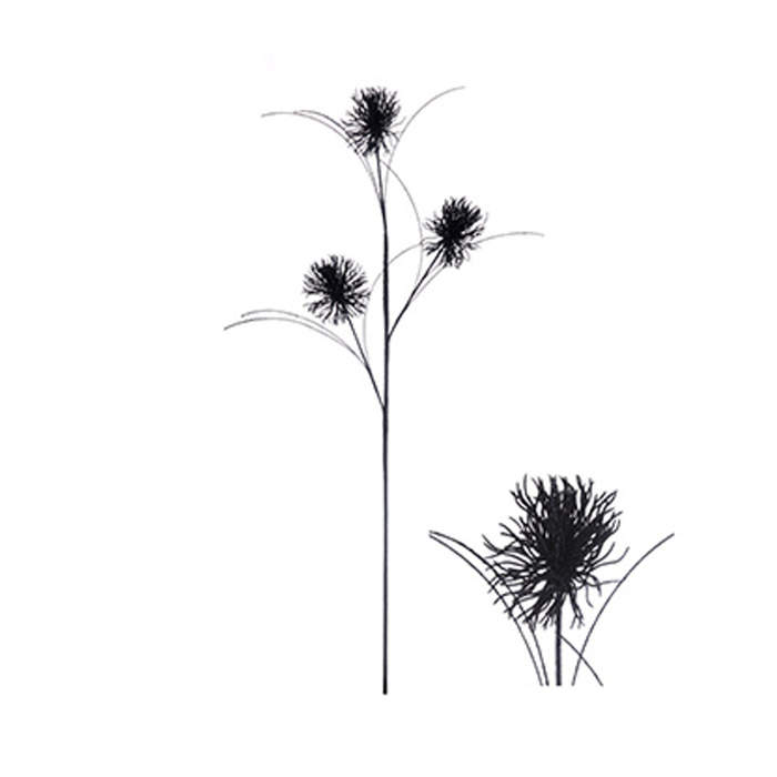Tráva bodláky umělá s glitry černá 78cm Hogewoning
