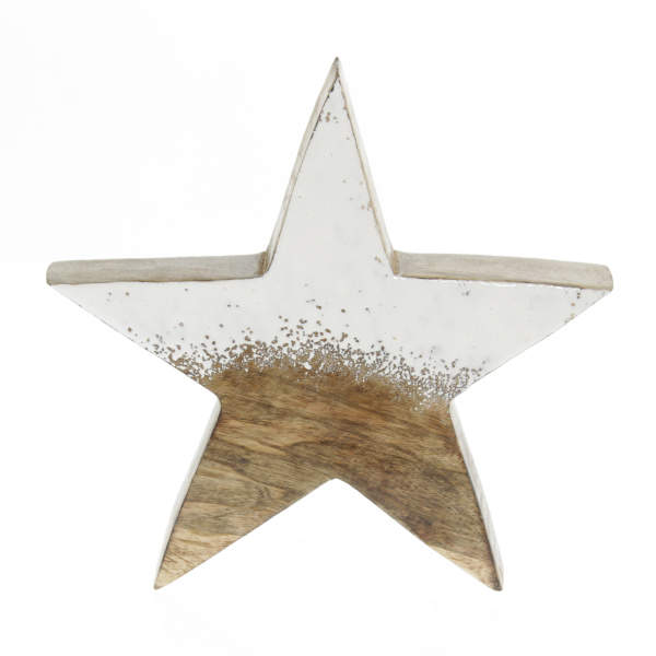 Hvězda zasněžená dřevo 25cm Goldbach