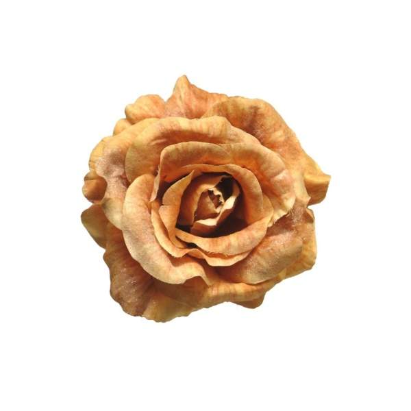 Růže ODA květ umělá na klipu oranžová 13cm Nova Nature