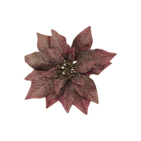 Poinsettia ODA květ na klipu umělá purpurová 26cm Nova Nature