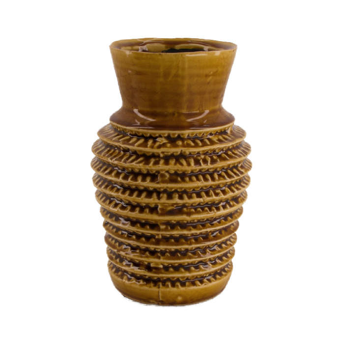 Váza válec úzké hrdlo keramika hnědá 23cm Dijk