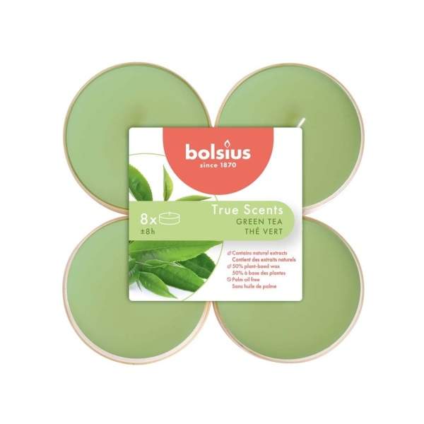 Svíčka čajová vonná Maxi BOLSIUS 8ks Green Tea Bolsius