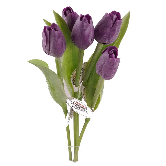 Tulipán řezaný umělý 40cm tmavě fialový Edwilan