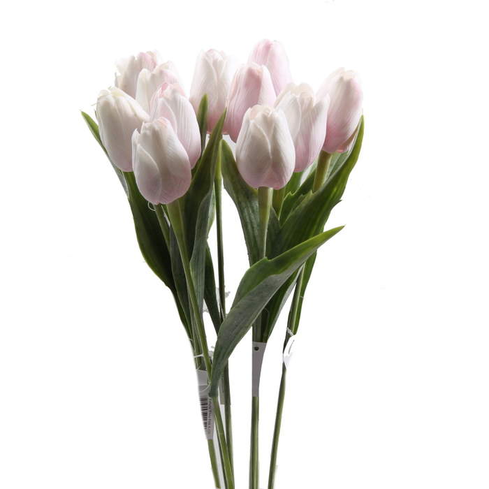 Tulipán řezaný umělý 40cm sv. růžovo-bílý Edwilan