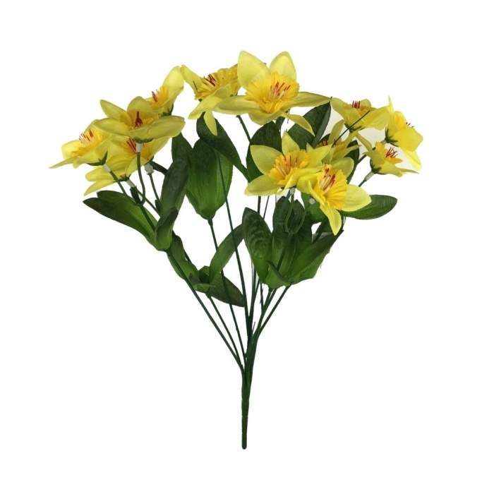 Narcis trsový umělý žlutý 40cm Piskáček